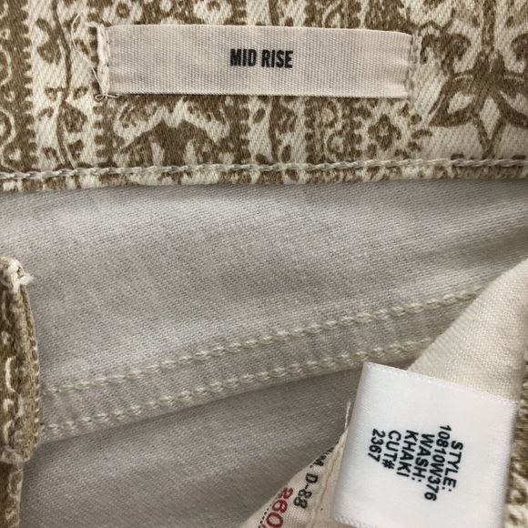 Nili‎ Lotan Women's 26 Khaki Mid Rise Wallpaper Print Crop Skinny Jeans - Picture 4 of 6